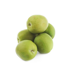 Pile of green olives isolated