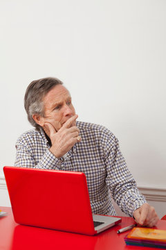 Businessman working on laptop