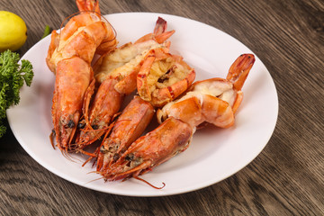 Grilled tiger prawn