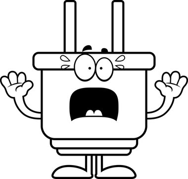 recommend clip art: Scared Cartoon Power Plug