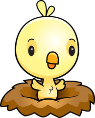 Cartoon Baby Chick Nest