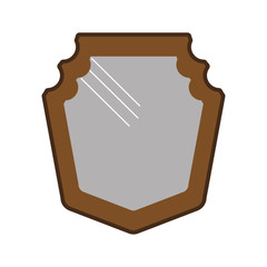 mirror with vintage frame icon over white background. vector illustration