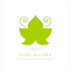 Vine green leaf vector logo