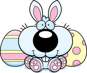 Cartoon Easter Bunny Sitting