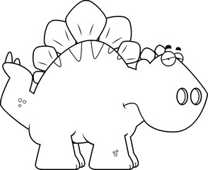 Sad Cartoon Stegosaurus