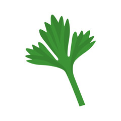 green leaf icon over white background. vector illustration