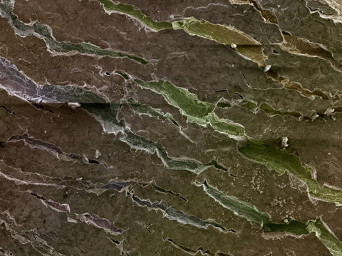 Close up of zinc deposits on metal