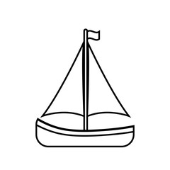 sailboat icon over white background. vector illustration
