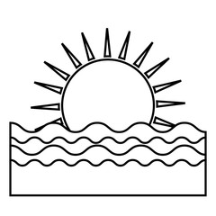sun and sea icon over white background. vector illustration