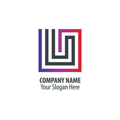 Initial Letter U Maze Logo Concept