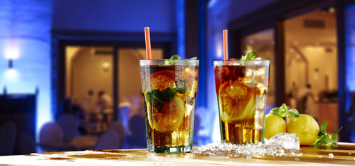 summer bar and ice tea 