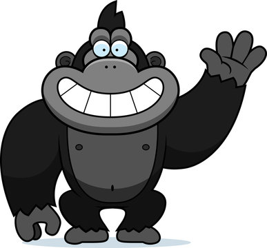 Cartoon Gorilla Waving