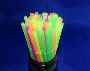 Drinking straws neon colors