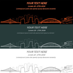 Pittsburgh Event Banner Hand Drawn Skyline