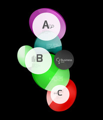 Glossy glass circle banner design template