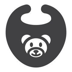 Baby bib solid icon, kid and clothes, vector graphics, a filled pattern on a white background, eps 10.
