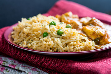 Handmade Indian curry chicken rice
