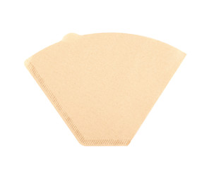 Paper coffee filter isolated