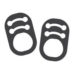 Baby shoes solid icon, footwear and fashion, vector graphics, a filled pattern on a white background, eps 10.