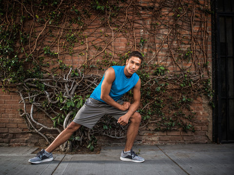 Man stretching before exercise