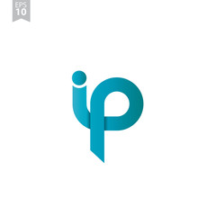 Initial Letter IP Rounded Lowercase Logo