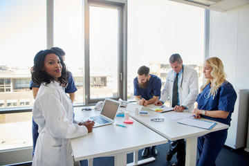 Fototapeta premium Meeting with doctors in the clinic at hospital