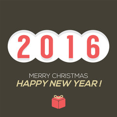 Naklejka premium 2016 Vintage New Year Card Vector Illustration