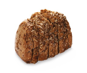 Whole wheat bread, isolated on white background
