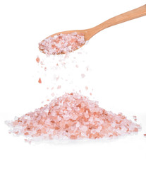 Pink salt isolated on a white background