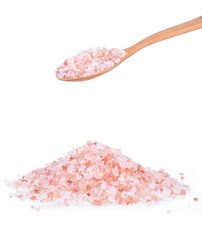 Pink salt isolated on a white background