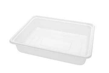 Plastic food container / Plastic container on white background.