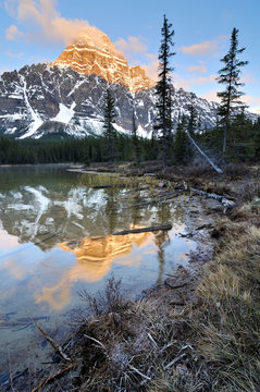 Lower Waterfowl Lake and Mount Chephren, Banff National Park, Alberta, Canada