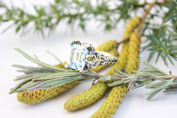 Ring with topaz