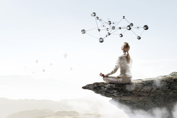 Business and healthy lifestyle concept . Mixed media