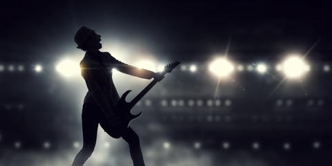 Naklejka premium Music is her lifestyle . Mixed media