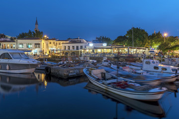 night view at Bozcaada harbour