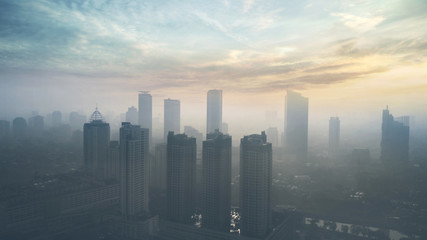 Jakarta landscape with skyscrapers