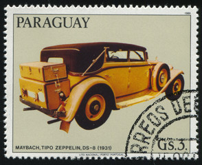 retro car stamp