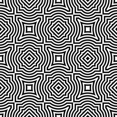 Geometric monochrome background. Black and white seamless pattern