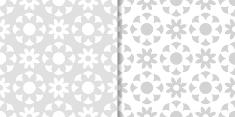 Gray flower seamless patterns. Wallpaper background