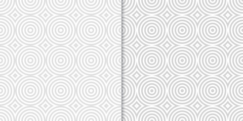 Abstract gray seamless pattern set. Geometric shape