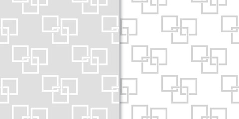 Abstract gray seamless pattern set. Geometric shape