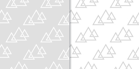 Abstract gray seamless pattern set. Geometric shape