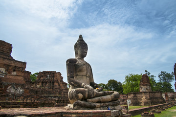 Statue of Buddha in Ayutthaya Historical Park, Ayutthaya, Thailand.