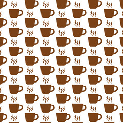 Pattern background Hot coffee cup icon