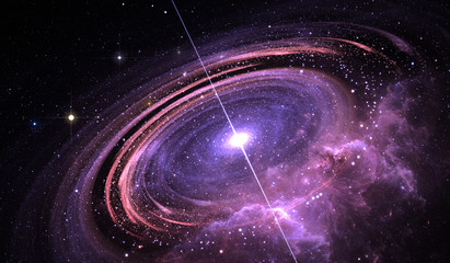 Pulsar highly magnetized rotating neutron star, Supermassive star with X-rays and electromagnetic radiation