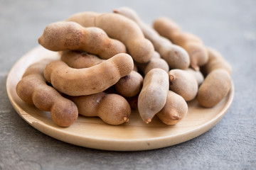 Sweet ripe tamarind pods