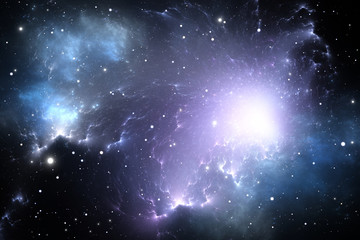 Giant glowing nebula. Space background with nebula and stars