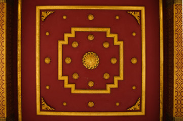 Thai-traditional fine art on the ceiling