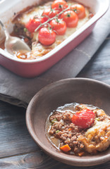 Mozzarella meat pie